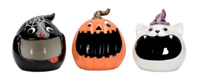 TDC USA 7 inch Halloween Ceramic Mouth Candy Jar, 1 each