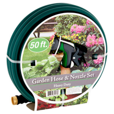 50 ft. Heavy Duty Garden Hose & Nozzle Set ShopRite