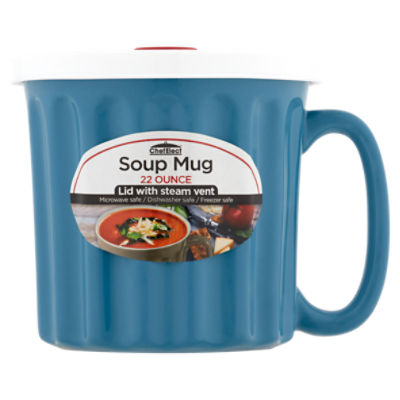 Chef Elect 22 oz Ceramic Soup Mug with Lid