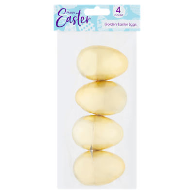 Golden Easter Eggs, 4 count, 4 Each