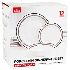 ChefElect Porcelain Dinnerware Set, 12 count