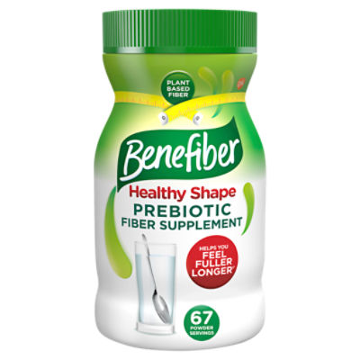 Benefiber Healthy Shape Prebiotic Fiber Supplement Powder for Digestive Health - 67 Servings 17.6 Oz