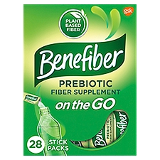 Benefiber On the Go Prebiotic Fiber Supplement Powder for Digestive Health - 28 Sticks (3.92 Oz), 3.92 Ounce