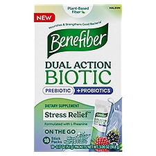 Benefiber Dual Action Biotic plus Stress Relief Stick Packs