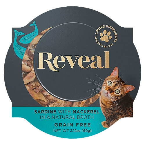Reveal Natural Wet Cat Food Sardine with Mackerel in Broth 2.12oz Pot
