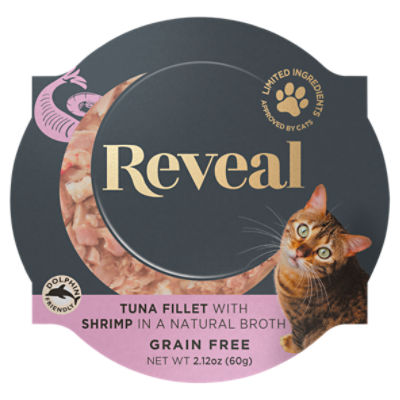 Reveal Natural Wet Cat Food Tuna with Shrimp in Broth 2.12oz Pot ShopRite