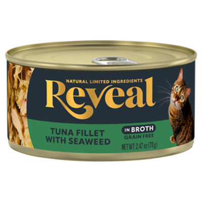 Reveal Natural Wet Cat Food Tuna with Seaweed in Broth 2.47oz Can