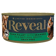 Reveal Natural Wet Cat Food Tuna with Seaweed in Broth 2.47oz Can