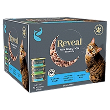 Reveal Natural Wet Cat Food Fish Selection in Broth 12 x 2.47oz Cans 