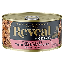 Reveal Tuna Fillet with Salmon Recipe in Gravy Cat Food, 2.47 oz