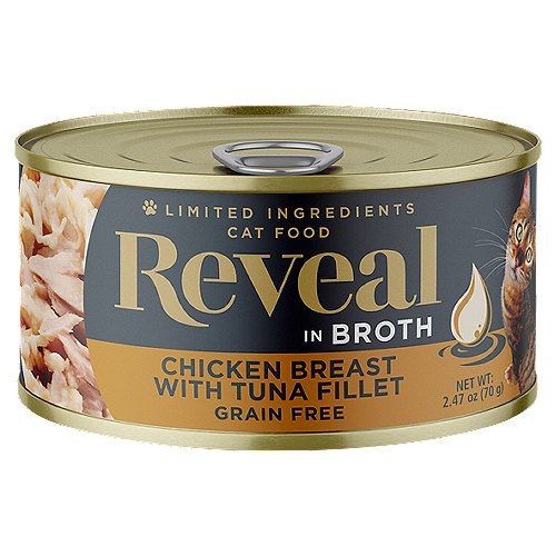 Reveal Chicken Breast with Tuna Fillet in Broth Cat Food, 2.47 oz