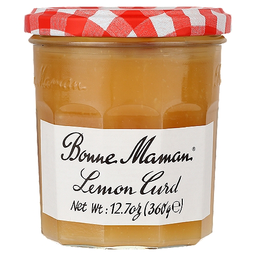 Bonne Maman Lemon Curd, 12.7 oz
Bonne Maman Lemon Curd delivers a fresh, homemade taste. Bonne Maman Lemon Curd is perfect to spread, top or include as baking ingredient. The rich, velvety taste is delicious and gluten free.

Bonne Maman was founded in a small village nestled in a beautiful region in the South of France known for its superior fruit. Inspired by time-honored family recipes, love of homemade food and the wish to bring people closer every day, these values are still at the core of everything Bonne Maman.