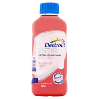 Electrolit Zero Fruit Punch Splash Electrolyte Beverage, 21 fl oz