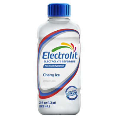 Electrolit Premium Hydration Cherry Ice Electrolyte Beverage, 21 fl oz