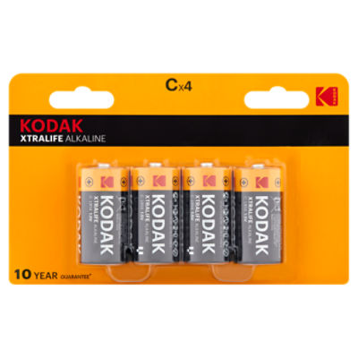 Kodak Xtralife Alkaline C 1.5V Batteries, 4 count