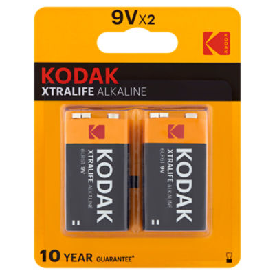 Kodak Xtralife 9v Alkaline Batteries 2 Count 