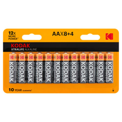 Kodak Xtralife 1.5V AA Alkaline Batteries, 12 count