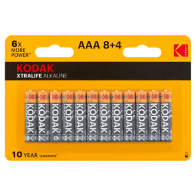Kodak Xtralife Alkaline AAA 1.5V Batteries, 12 count