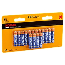 Kodak Max Super Alkaline 1.5V AAA Batteries, 16 count, 16 Each