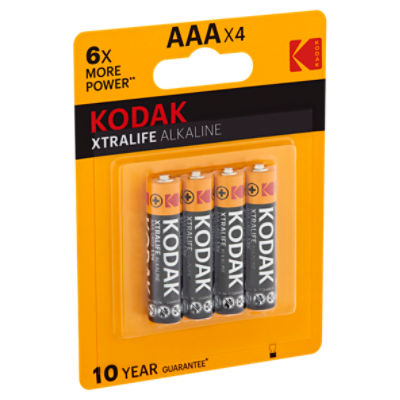 Kodak Xtralife Alkaline 1.5V AAA Batteries, 4 count