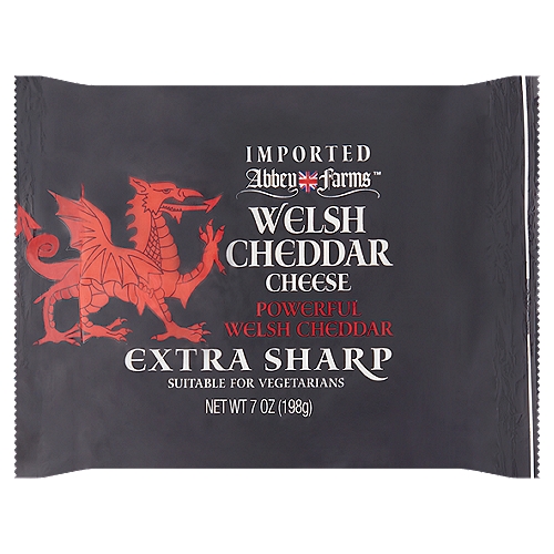 Abbey Farms Imported Extra Sharp Welsh Cheddar Cheese, 7 oz