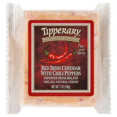 Tipperary Red Irish Cheddar with Chili Peppers, 7 oz