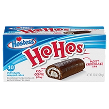 Hostess Ho Hos Chocolate Cake Rolled with Creamy Filling, 10 count, 10 oz