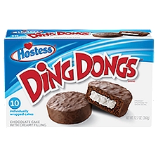 Hostess Ding Dongs Chocolate Cake with Creamy Filling, 10 count, 12.7 oz, 12.7 Ounce