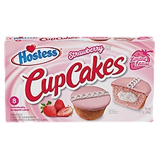Hostess Frosted Strawberry Cake with Creamy Filling Cupcakes Limited Edition, 8 count, 12.7 oz