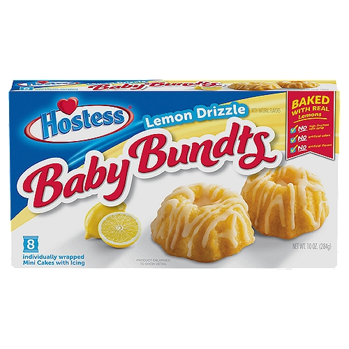 Hostess Baby Bundts Lemon drizzle MP, 8 count, 10 oz