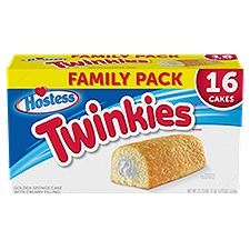 HOSTESS TWINKIES, Golden Sponge Cake, Creamy Filling, Family Pack - 16 Count / 21.73 oz