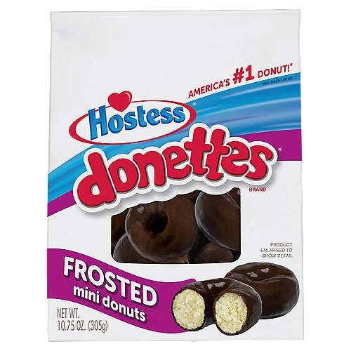 Hostess Donettes Frosted Mini Donuts, 10.75 oz
America's #1 donut!*
*Based on independent national retail sales data