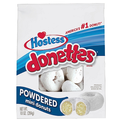 Hostess Donettes Powdered Mini Donuts, 10 oz
America's #1 donut!*
*Based on independent national retail sales data