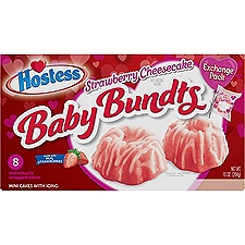 Hostess Baby Bundts Strawberry Cheesecake Exchange Pack, 8 count, 10 oz
