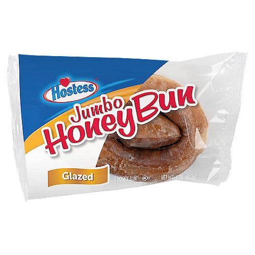 Hostess Glazed Jumbo Honey Bun, 4 oz