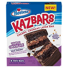 HOSTESS Triple Chocolate KAZBARS Creamy and Crunchy Layer Bar, Individually Wrapped, 8 Count 10 oz
