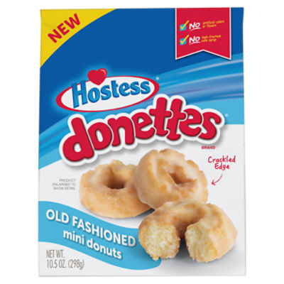 HOSTESS DONETTES Old Fashioned Mini Donuts, Poppable Snack, Resealable Bag - 10.5 oz.