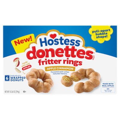 Hostess Donettes Apple Cinnamon Fritter Rings, 6 count, 10.36 oz
