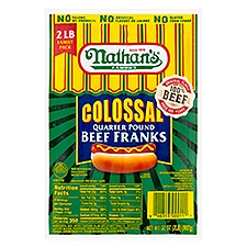 Nathan's Famous Colossal Quarter Pound Beef Franks Family Pack, 32 oz