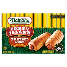 Nathan's Famous Coney Island Beef Pretzel Dogs, 4 count, 16 oz, 20 Ounce