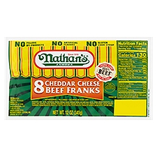 Nathan's Cheddar Cheese Beef Franks, 8 count, 12 oz