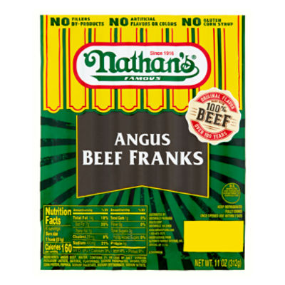 Nathan's Famous Angus Beef Franks, 11 oz, 11 Ounce