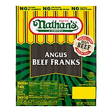 Nathan's Famous Angus, Beef Franks, 11 Ounce