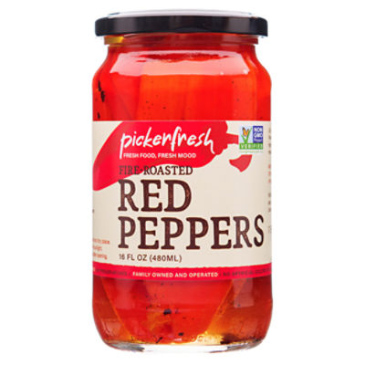 Pickerfresh Fire-Roasted Red Peppers, 16 fl oz