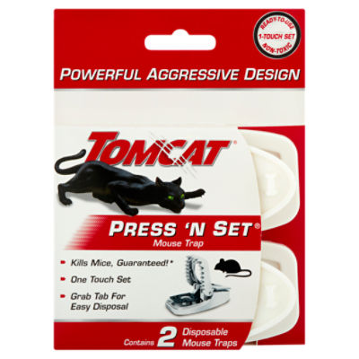 Tomcat Mouse Traps, Press 'N Set - 2 traps