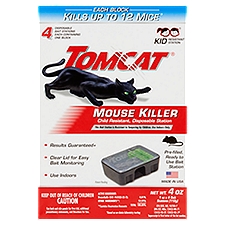 Tomcat Child Resistant Disposable Station Mouse Killer, 1 oz, 4 count