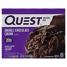 Quest Double Chocolate Chunk Flavor Protein Bar, 2.12 oz, 4 count, 2.12 Ounce