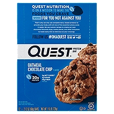 QUEST Oatmeal Chocolate Chip Flavor Protein Bar, 2.12 oz, 12 count