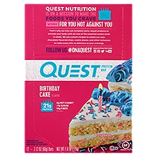 QUEST Birthday Cake Flavored, Protein Bar, 25.4 Ounce