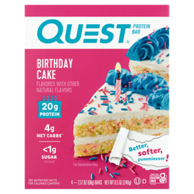 Quest Birthday Cake Protein Bar, 8.5 oz, 4 count
